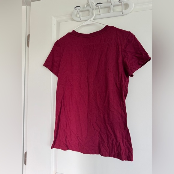 Nike Burgundy Tee with White Swoosh - Picture 5 of 6